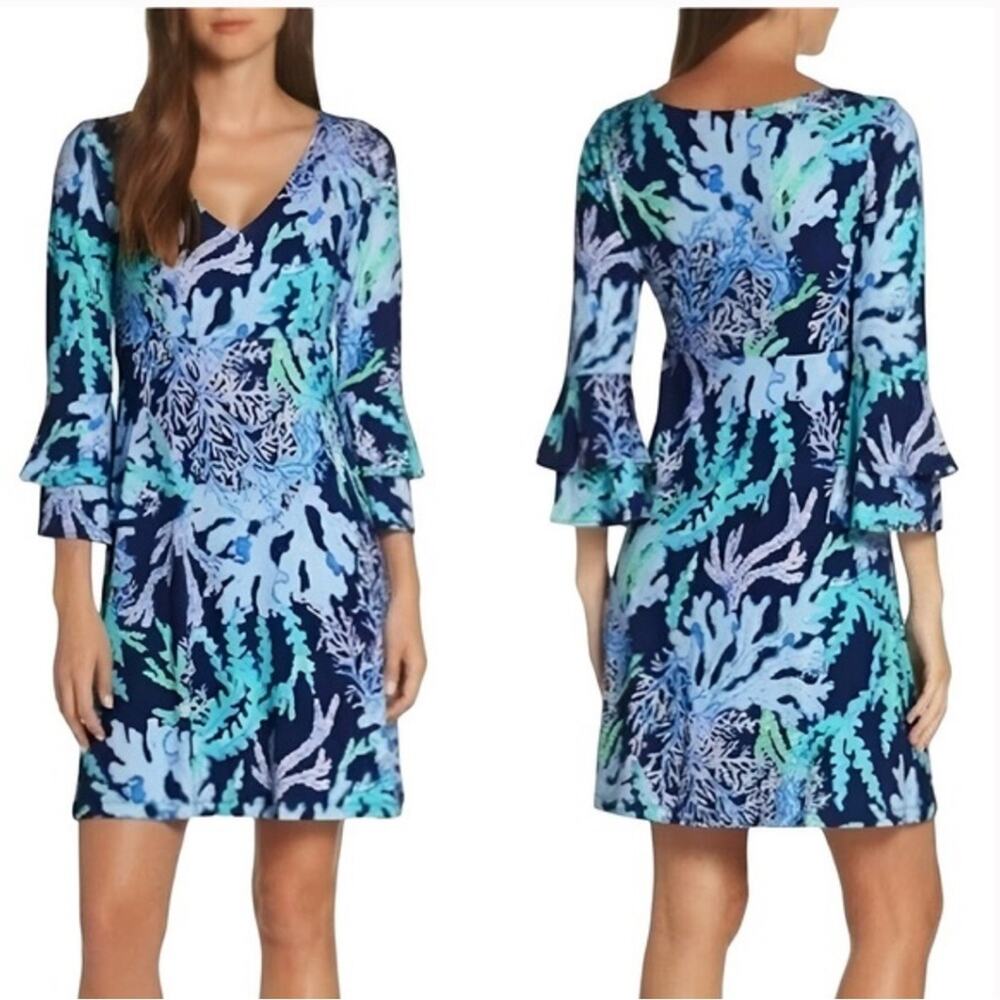 Lilly Pulitzer Raina Dress in Deep Indigo Swish and Sway